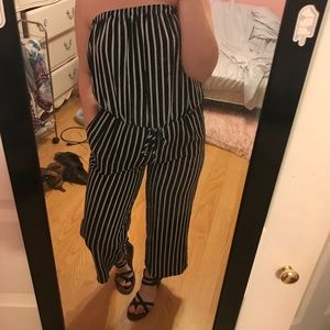 Navy Striped Jumpsuit